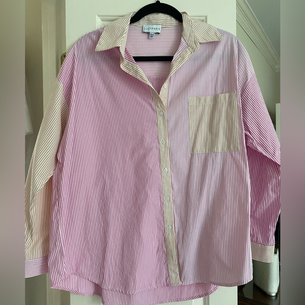Lucy Paris Color Block Button Down - image 2